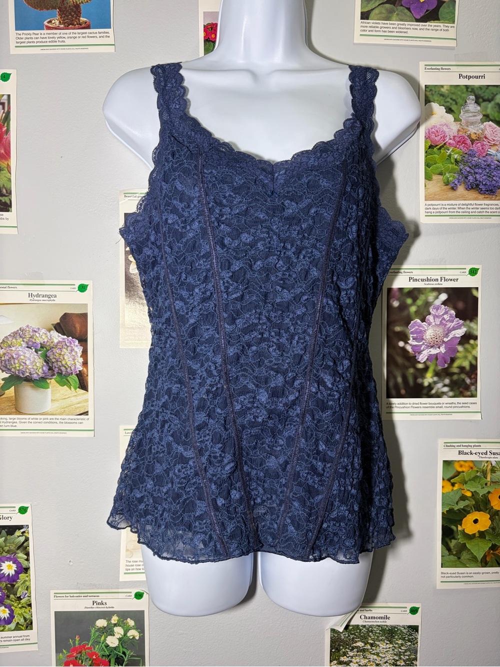Apt. 9 Navy Lace Overlay Camisole